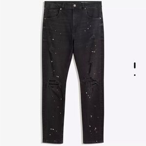Men's Distressed Black Jeans